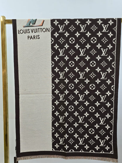 VL Brown Printed Winter Shawls