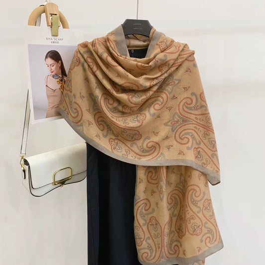 Brown Mehendi floral Viscose Scarf