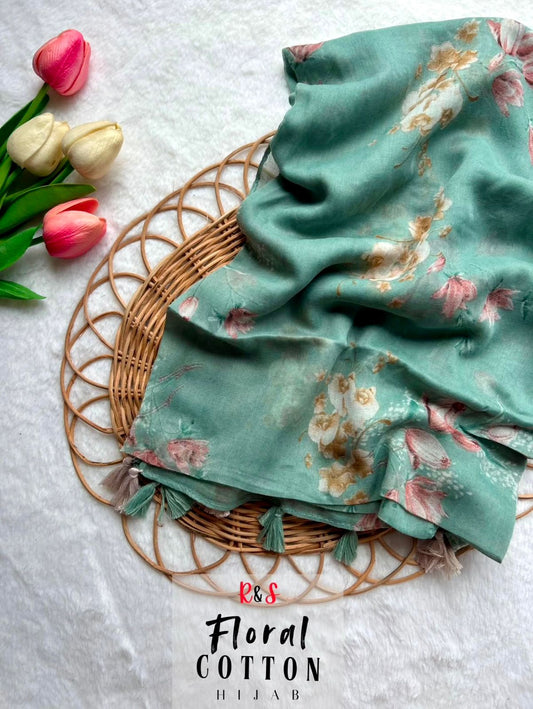 R &S Floral Tulip Cotton Hijabs