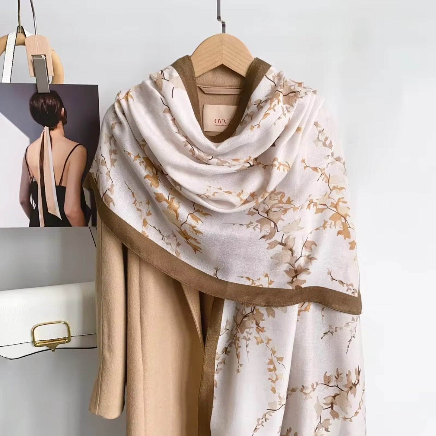 Dusty Sand Nura Flow Printed Summer Edition 26’ Viscose Scarf