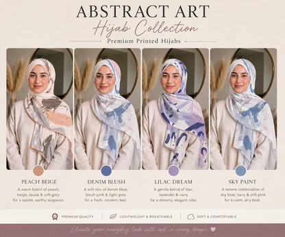 Abstract Art Digital Chiffon Hijabs