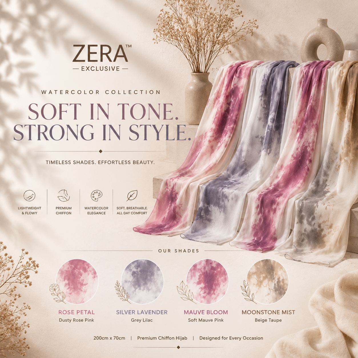 Zera Ombre Water Color Hijabs