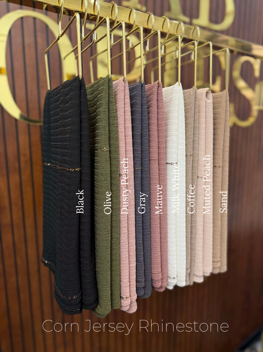 Corn Jersey Rhine Stone Hijabs
