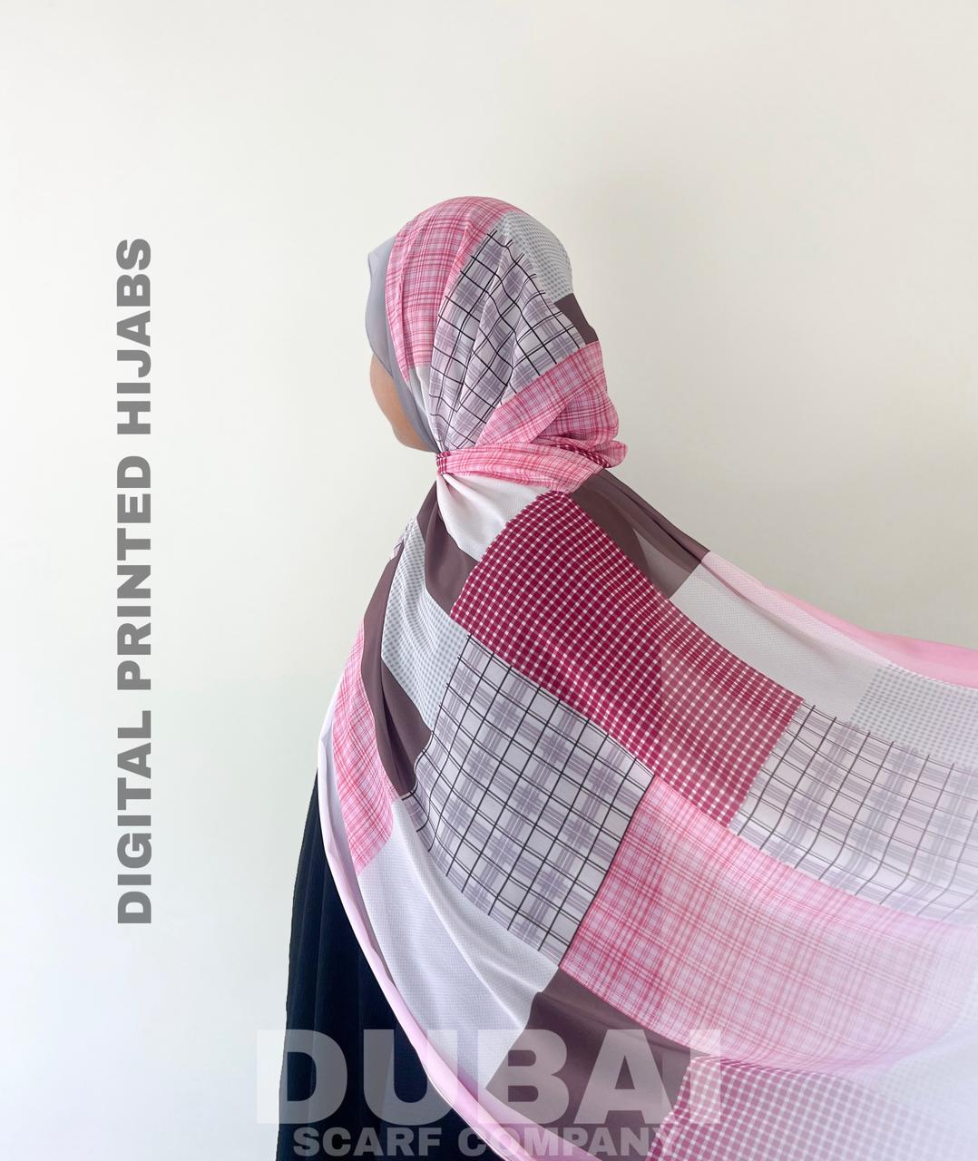 Digital Chiffon Check Print Hijabs