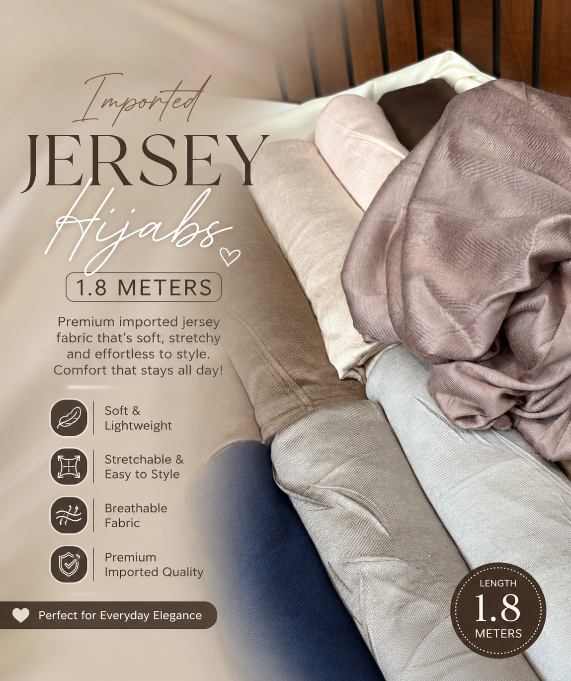 Imported Jersey Hijabs 1.8 M  Monsoon 26'