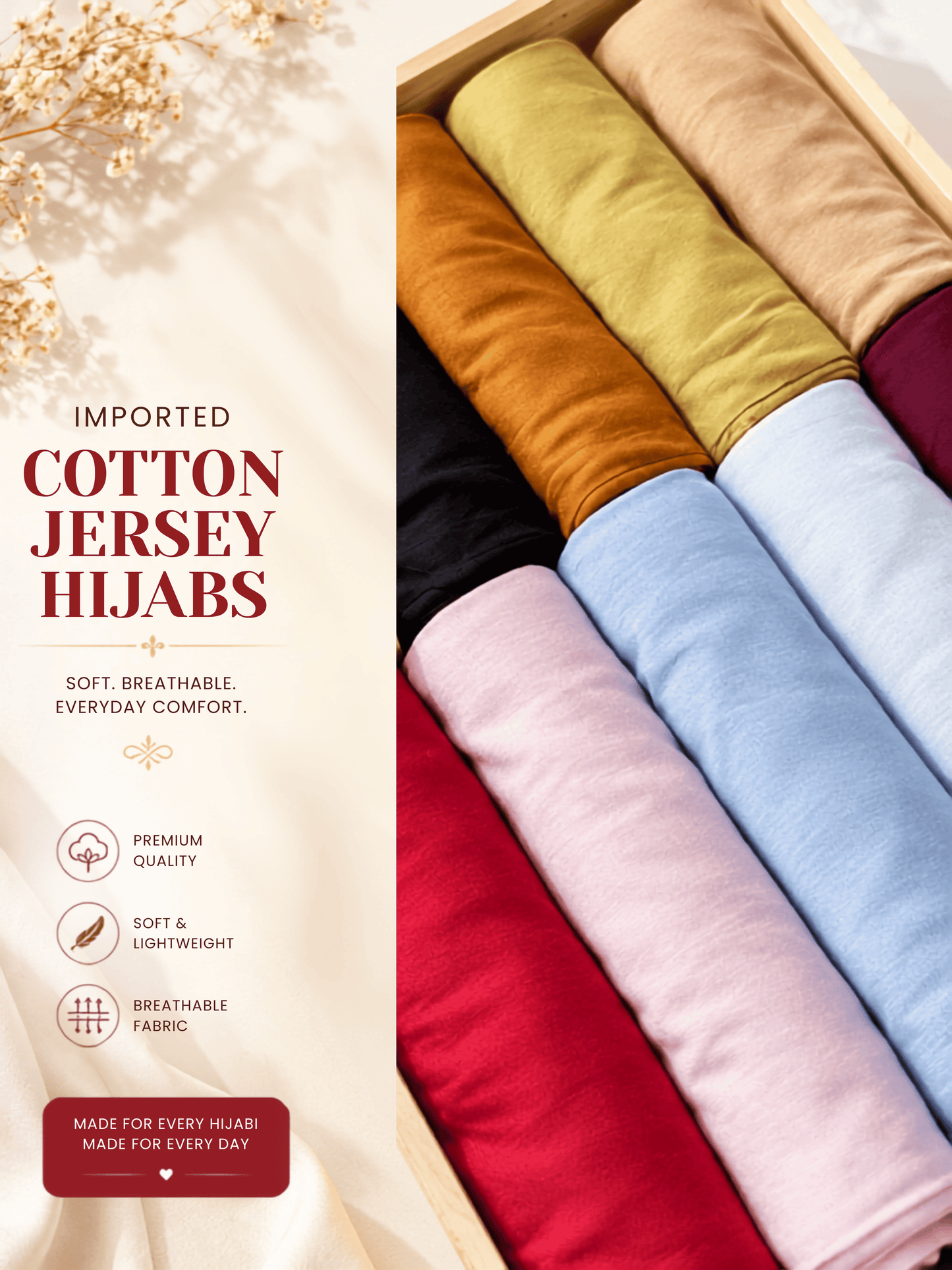 Imported Jersey Hijabs 1.8M Monsoon 26'
