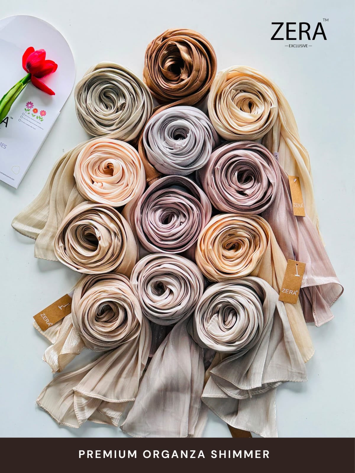 Zera Organza Shimmer Hijabs Dusty Shades