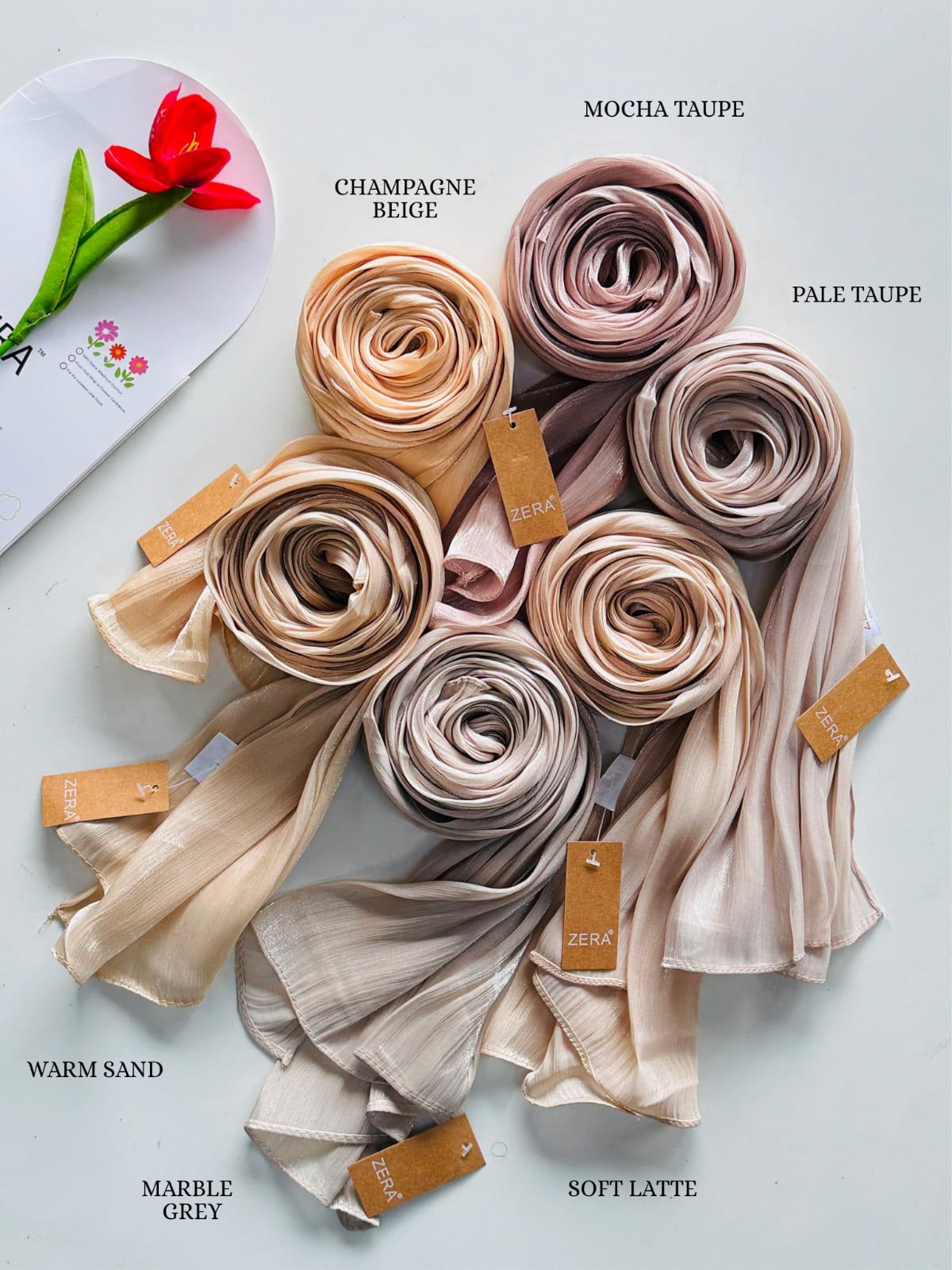 Zera Organza Shimmer Hijabs Dusty Shades