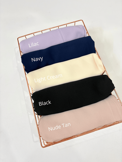Yusraa Chiffon Attached Tube Cap Hijabs
