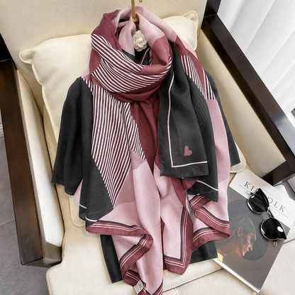 Cozy Burgundy Printed Viscose Scarf