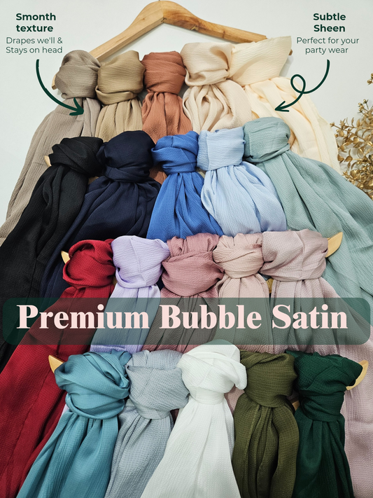 Premium Bubble Satin Hijabs