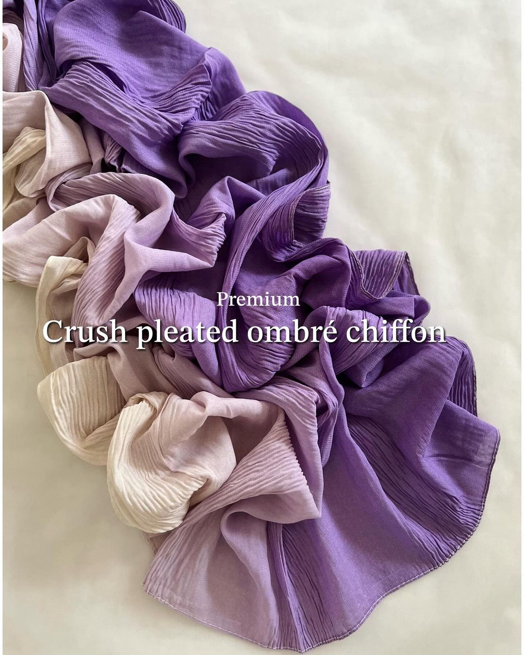 Premium Crush Pleated Ombre Cotton Chiffon Hijabs