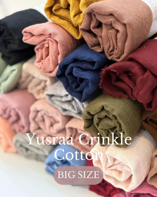 Yusraa Crinkle Cotton Hijabs Big Size – Brick Cotton Cotton Hijabs