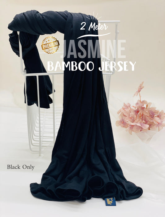 Black Bamboo Jersey Hijab Big Size