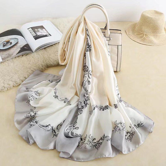 Silver Lining Printed Silk Scarf