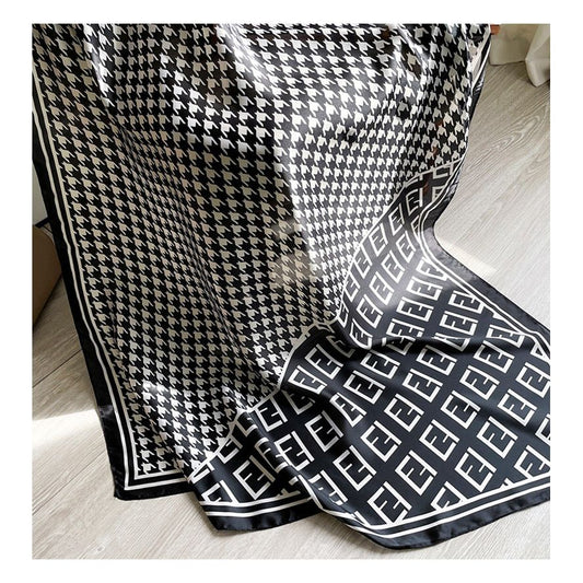 Fend Brand Black & White Silk Scarf