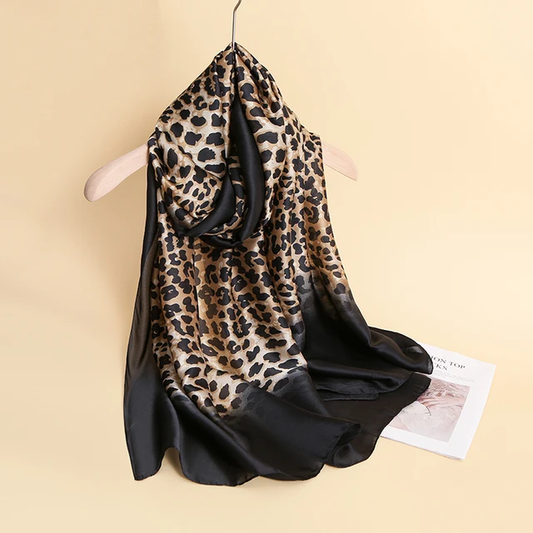 Jaguar Black Printed Viscose Scarf