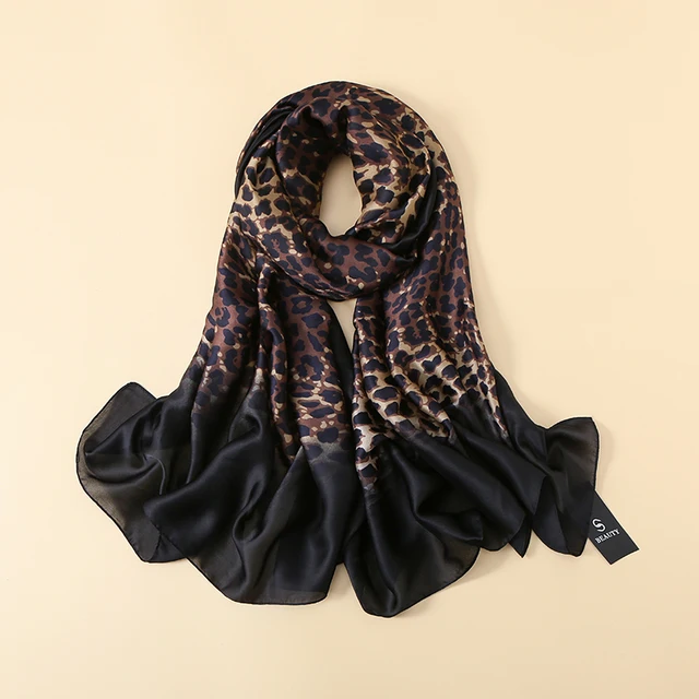 Jaguar Black Printed Viscose Scarf