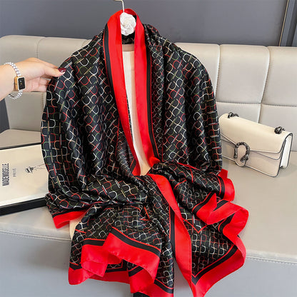 Tara Black Printed Silk Scarf Summer Edition 26'