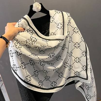 Ace Black And White Viscose Scarf