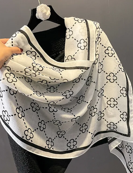 Ace Black And White Viscose Scarf