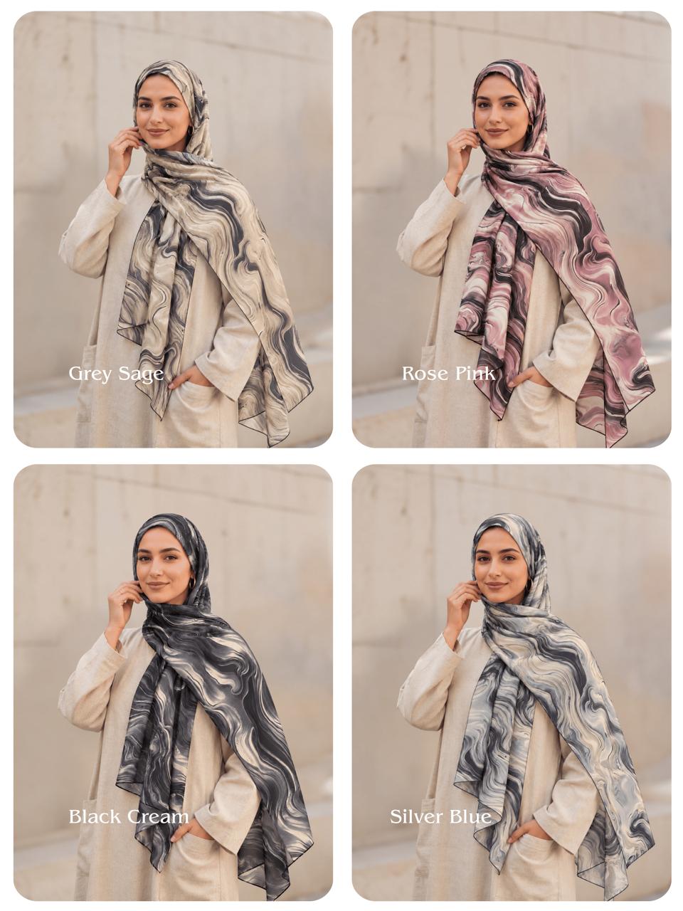 Wave Printed Cotton Hijabs