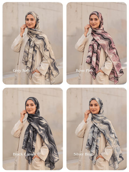 Wave Printed Cotton Hijabs