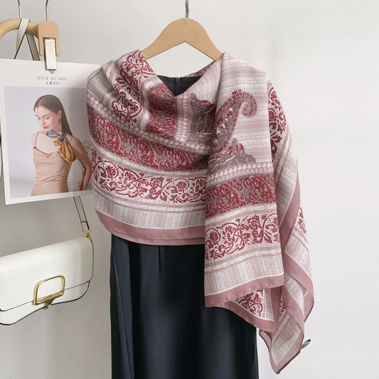 Dusty Kashmiri Printed Viscose Scarf