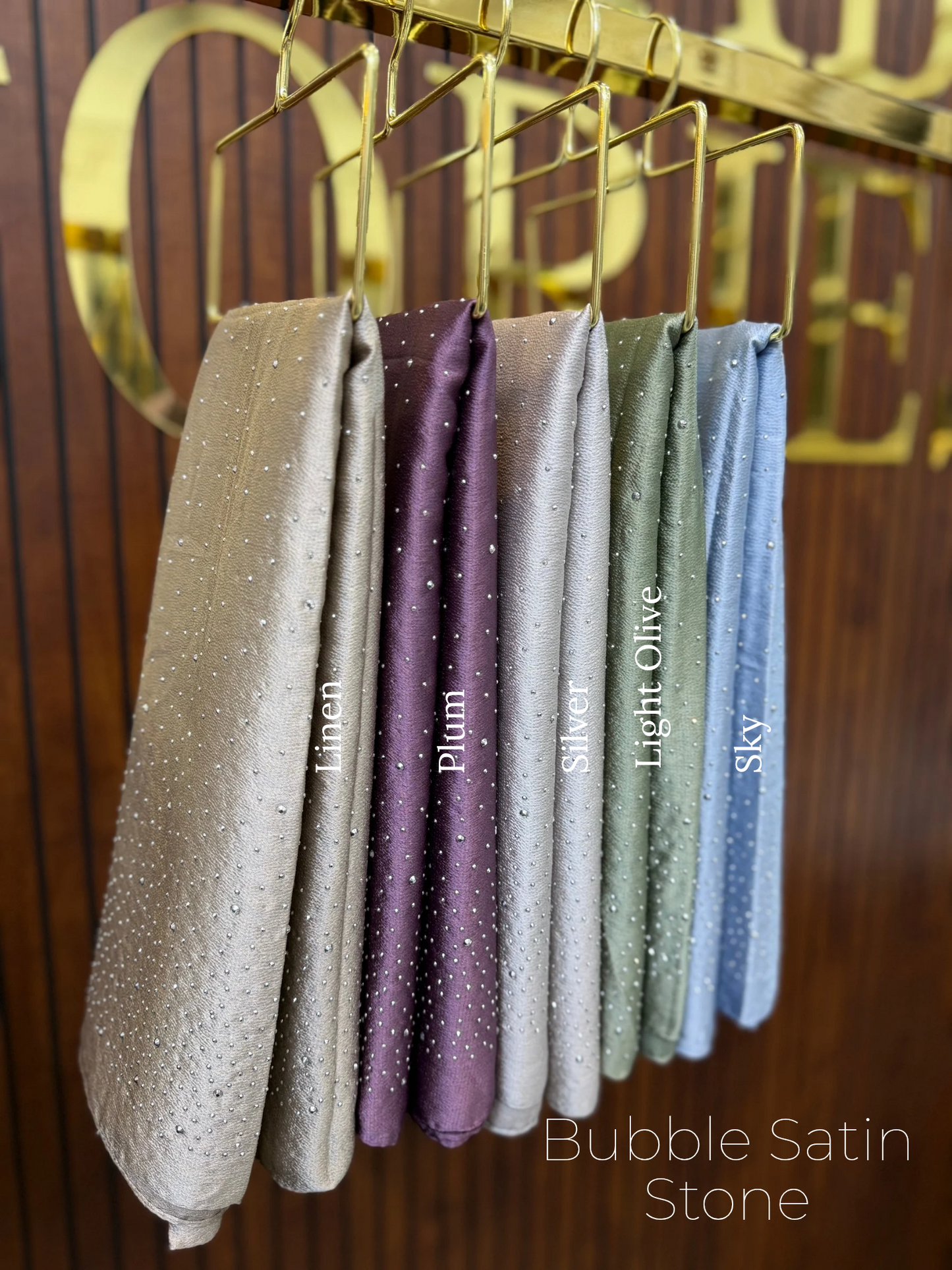 Bubble Satin Heavy Stone Hijabs