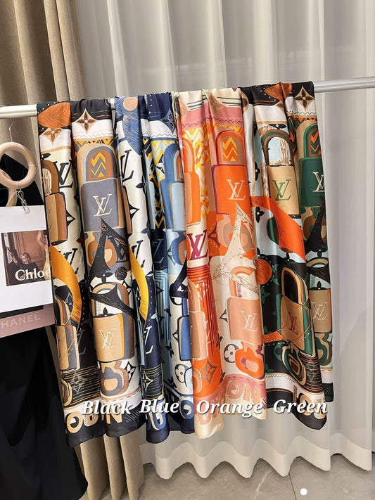 Brand Printed Silk Scarf V1