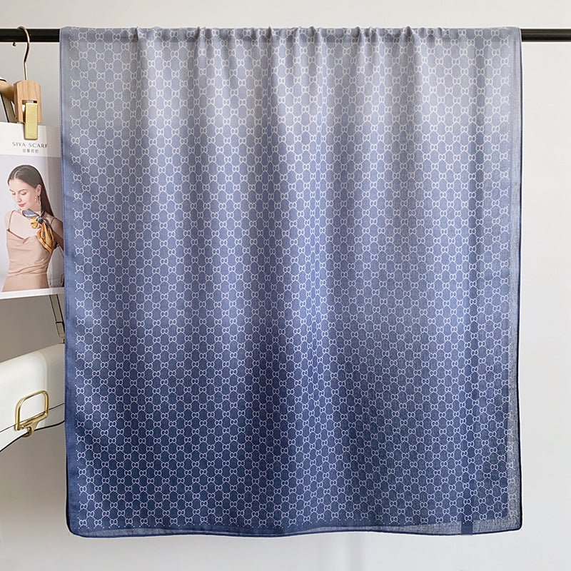 Blue Ombre Mist Printed Winter Viscose Scarf
