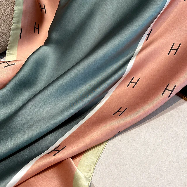 H Bold Printed Silk Scarf