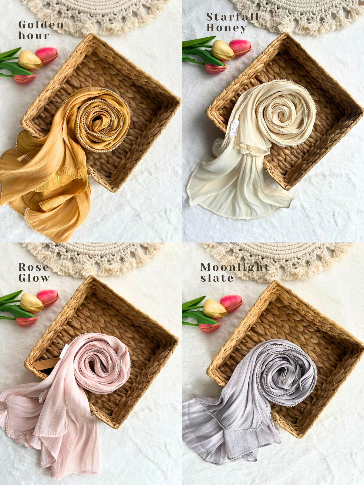 Zera Organza Shimmery Stone