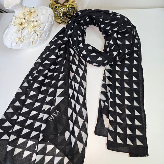 B Cubic Printed Viscose Scarf