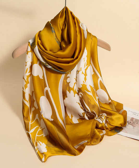 Canary Lily Printed Silk Scarf