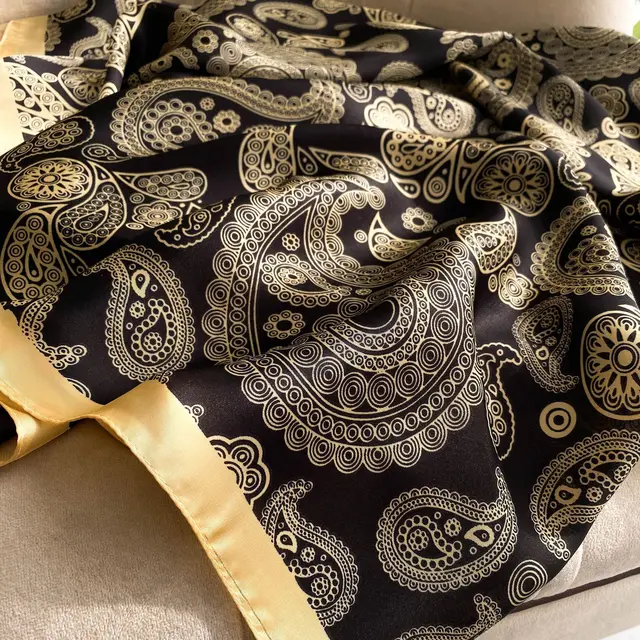 Black & Gold Designer Printed Scarf