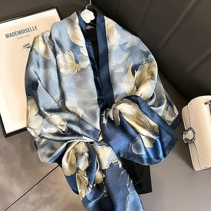 Noor Petals Printed Silk Scarf