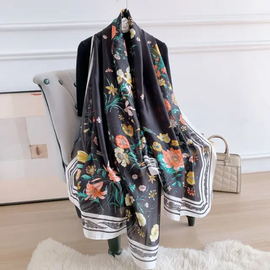 Flower Garden Printed Silk Scarf