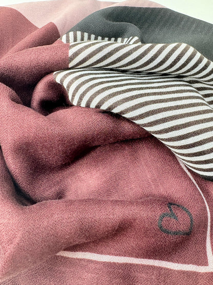 Cozy Burgundy Printed Viscose Scarf