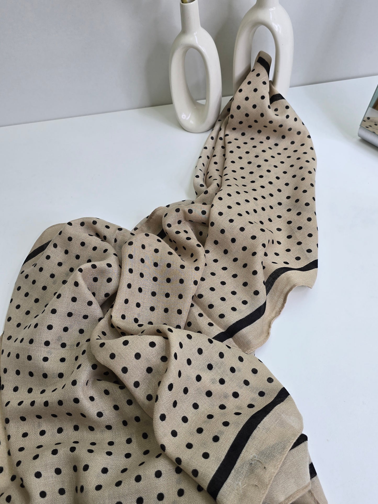 Small Dots Sand Printed Viscose Scarf