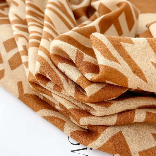Caramel Cross F Viscose Scarf
