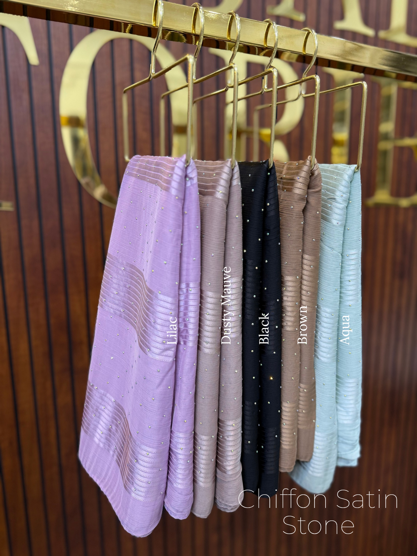 Chiffon Satin Stone Hijabs