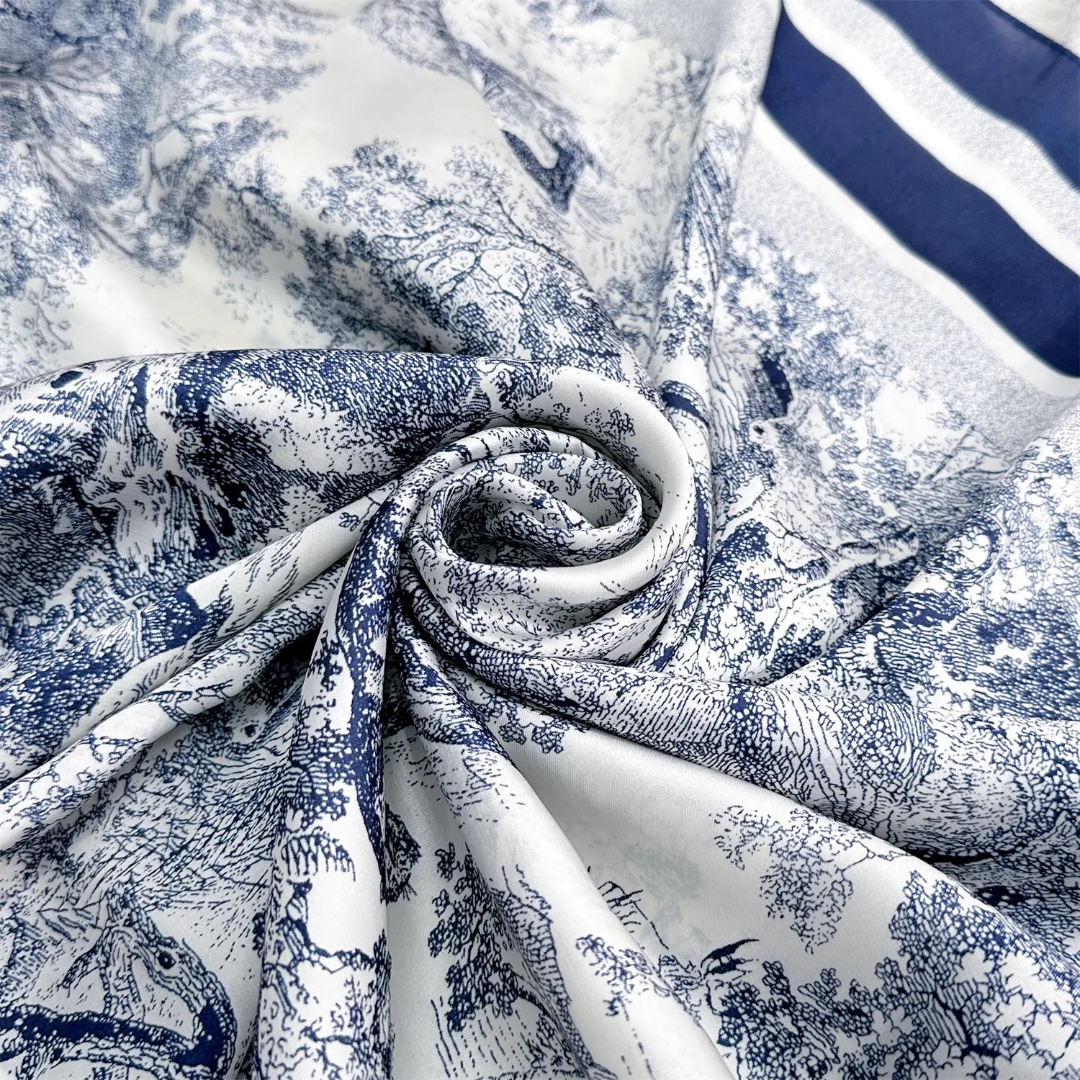 D Forest Printed Silk Scarf