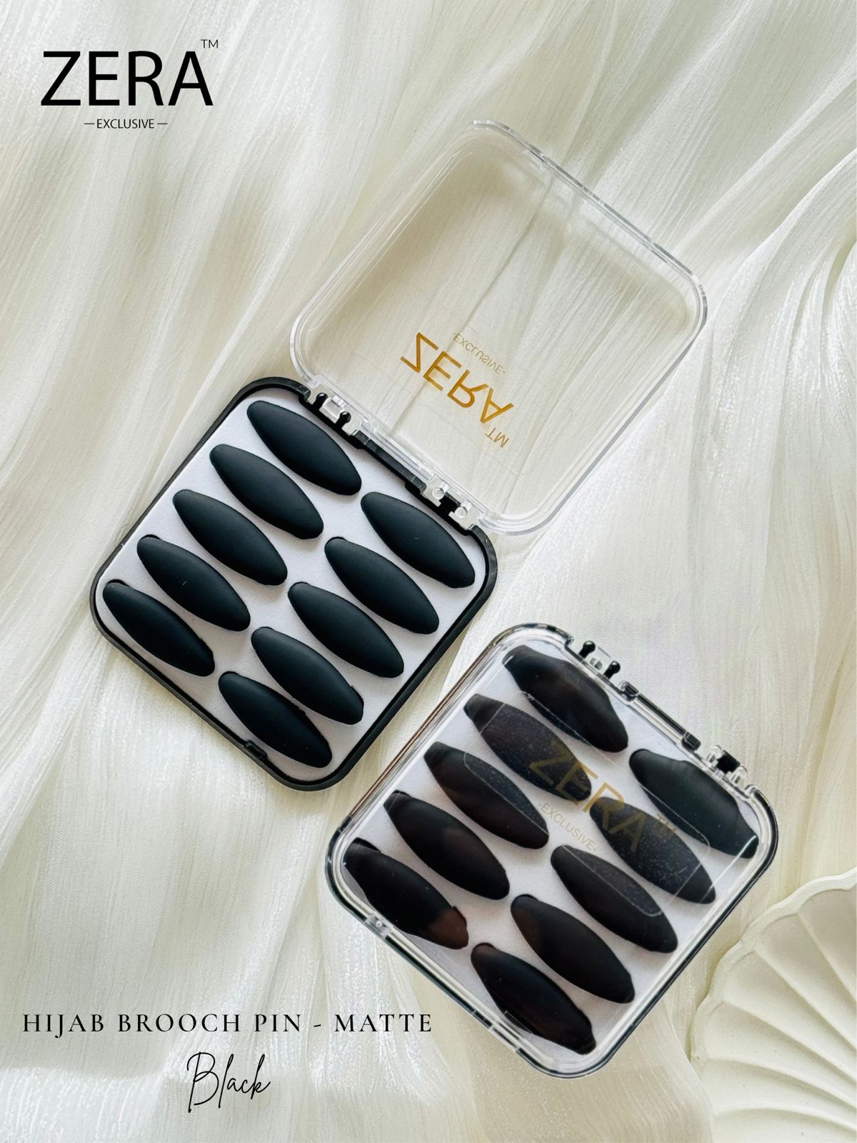 Zera Hijab Brooch Pin Black Single Piece