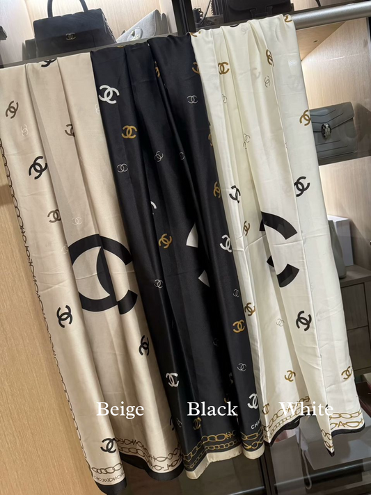 Branded Print CC Silk Scarf