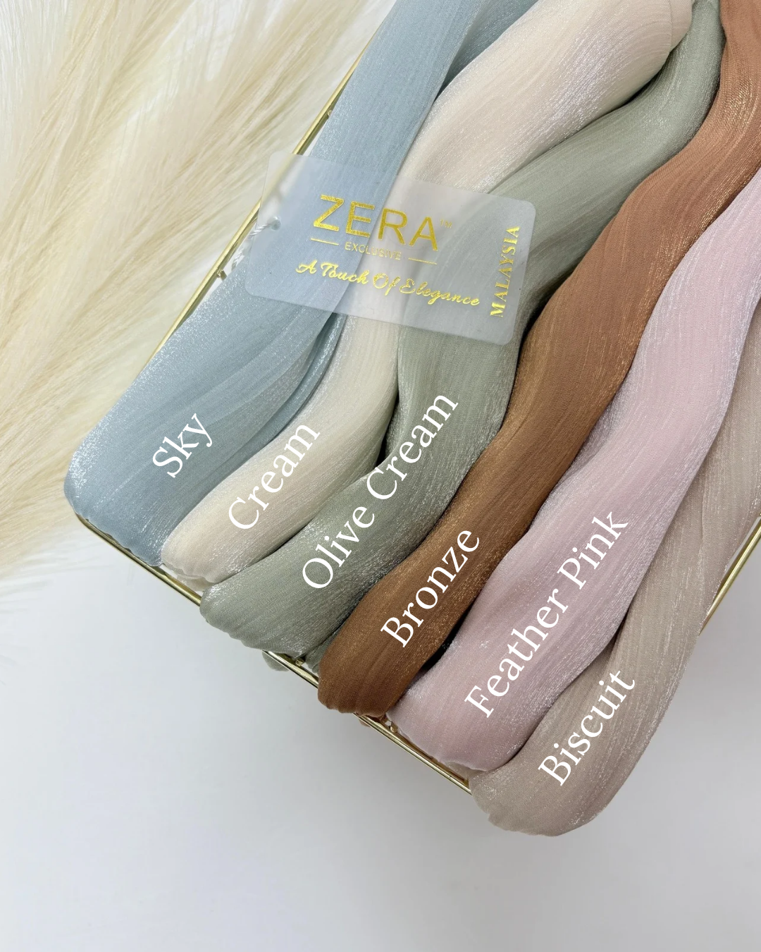 Zera Organza Shimmer Hijabs 2 Meter