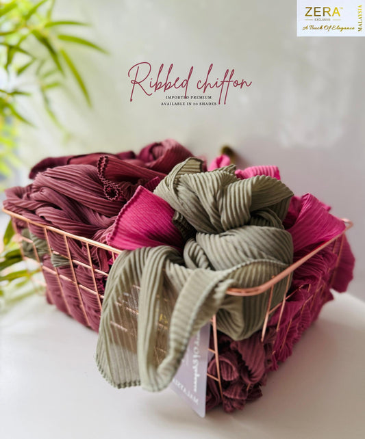 Zera Ribbed Chiffon Hijabs