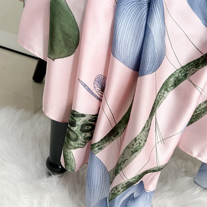 Blooming Lotus Pink Silk Scarf