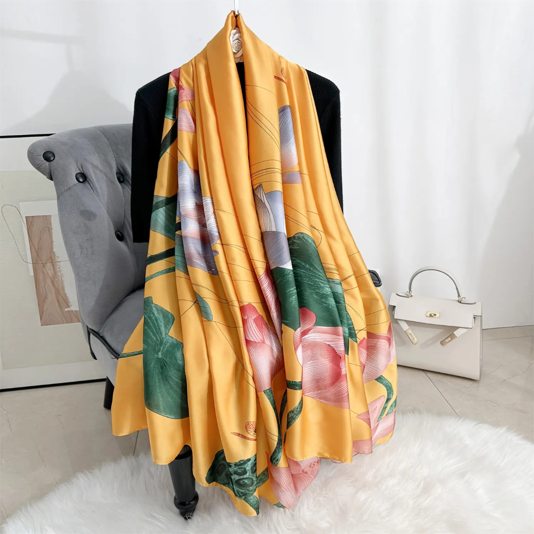 Blooming Lotus Silk Scarf