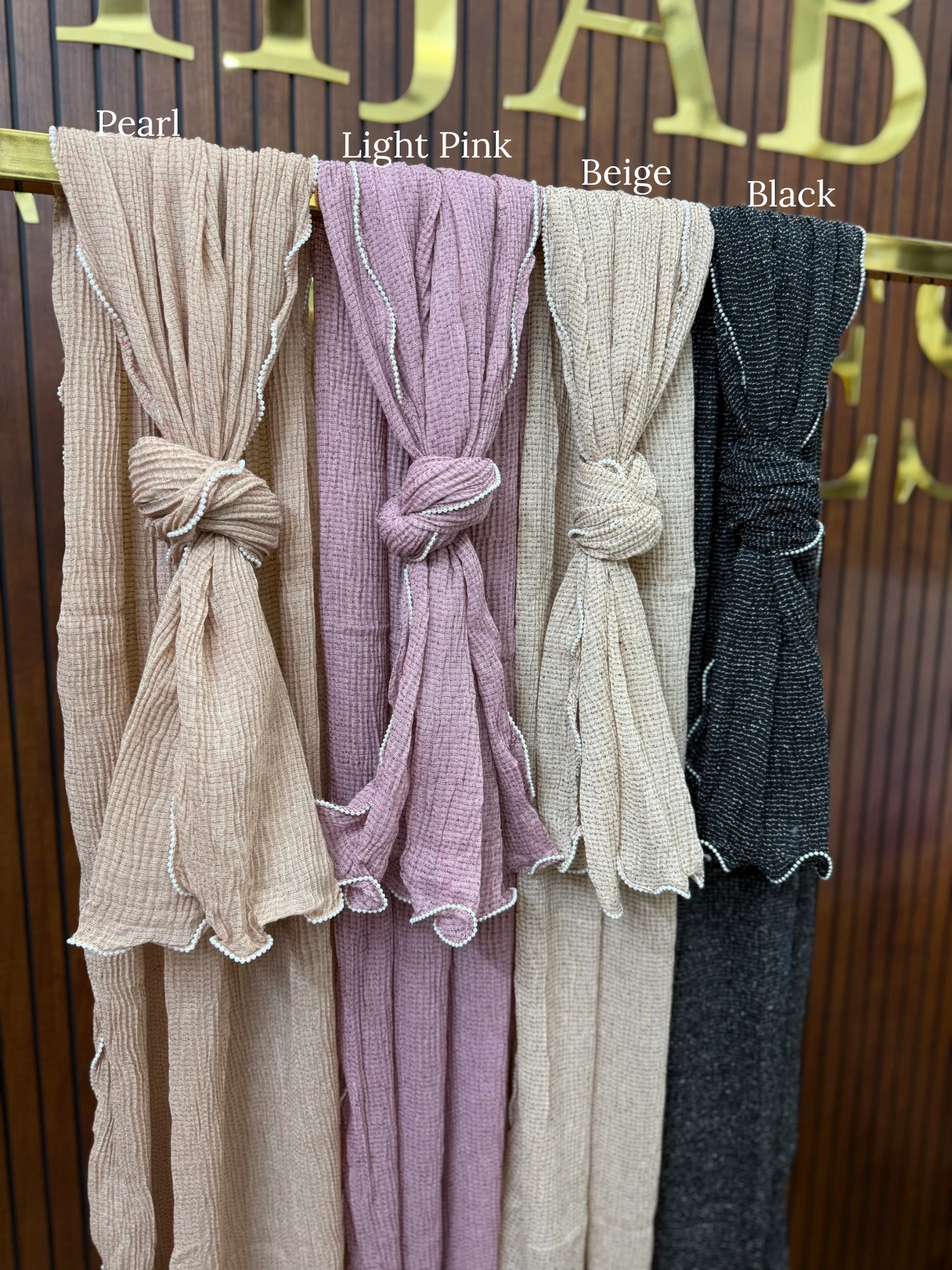 DSC Cotton Self Design with 4 Side Pearls lace